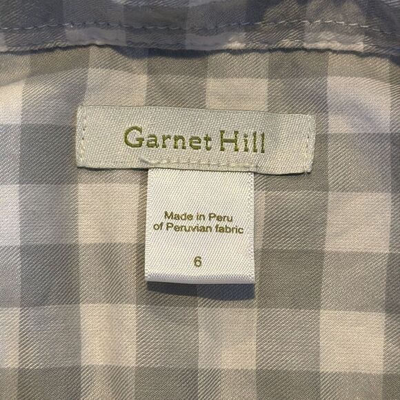Garnet Hill Women’s 6 Casual Button Down Shirt Checks Contemporary - Picture 5 of 6